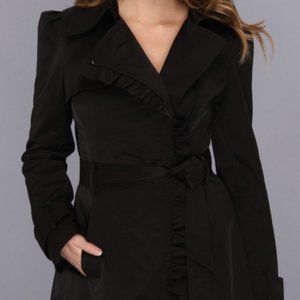 Satin belted trench coat like new!
